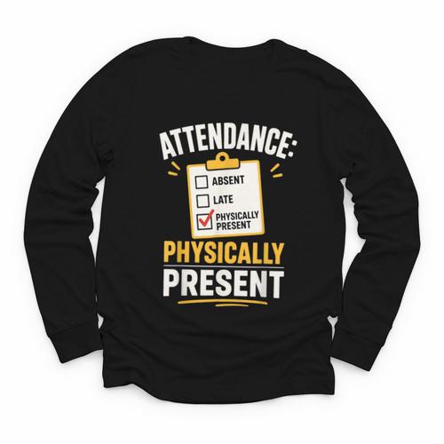 Physically Present Mentally Absent Back To School Youth Long Sleeve Tee - Savourry