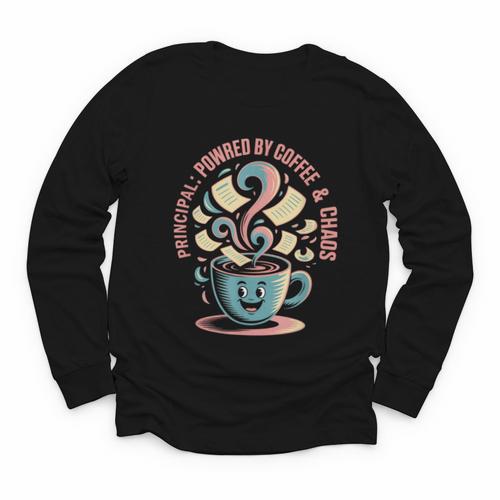 Powered By Coffee Principal Appreciation Back To School Youth Long Sleeve Tee - Savourry