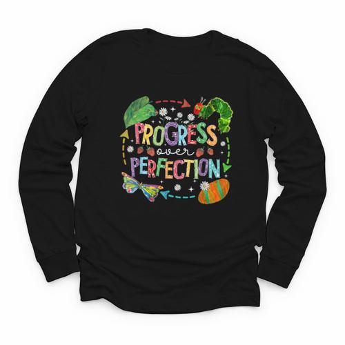Progress Over Perfection Back To School Tee Youth Long Sleeve Tee - Savourry