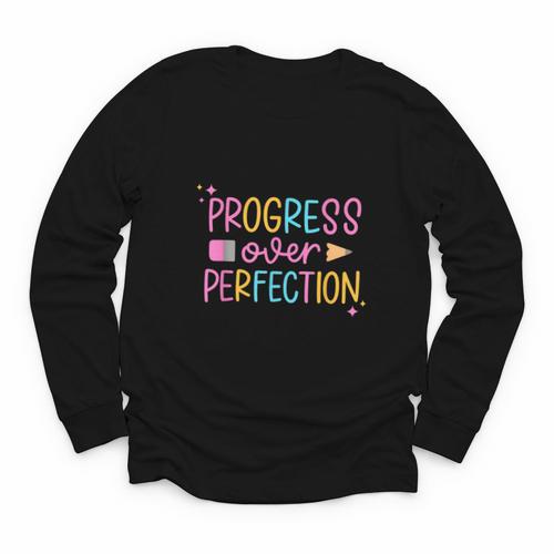 Progress Over Perfection Back To School Tshirt Youth Long Sleeve Tee - Savourry