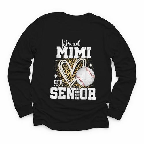 Proud Mimi Of A 2026 Senior Baseball Graduation Leopard Youth Long Sleeve Tee - Sportilla