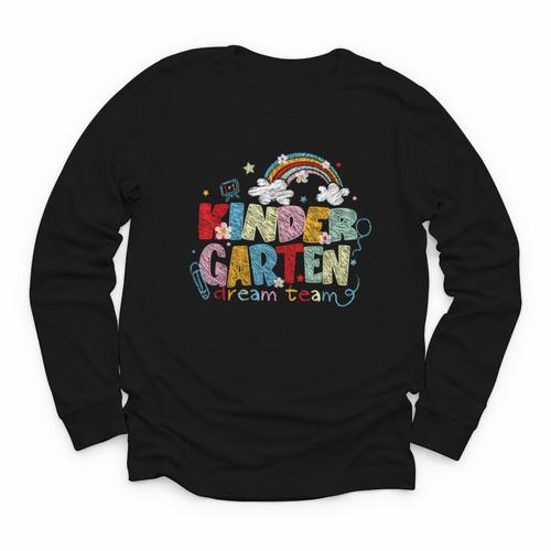 Rainbow Kindergarten Dream Painting Team Back To School Youth Long Sleeve Tee - Savourry