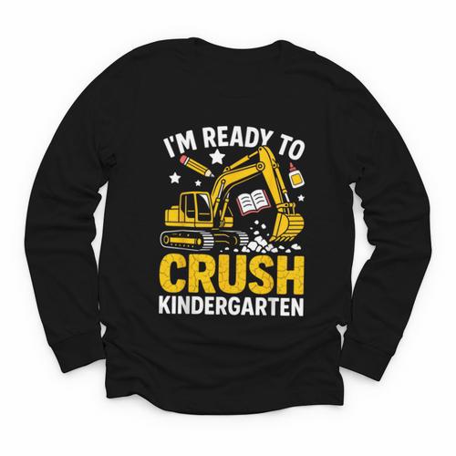 Im Ready To Crush Kindergarten Boys Back To School Youth Long Sleeve Tee - Savourry