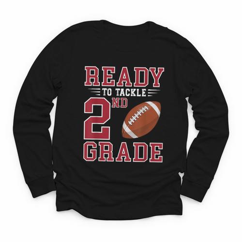 Ready To Tackle 2nd Grade Back To School First Day Of School Youth Long Sleeve Tee - Savourry