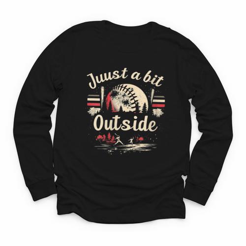 Retro Quote Just a Bit Outside Baseball Vintage Youth Long Sleeve Tee - Sportilla