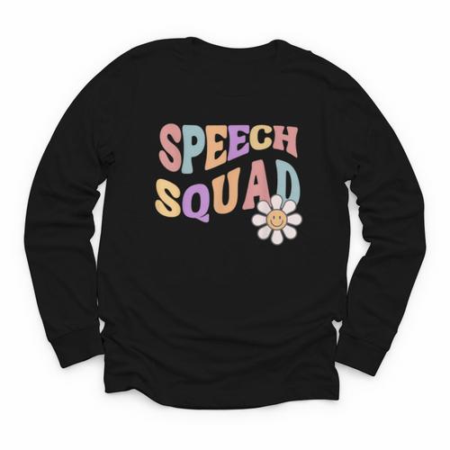 Retro Speech Squad Back To School Speech Therapist SLP Youth Long Sleeve Tee - Savourry