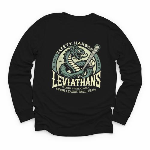 Safety Harbor Leviathans Retro Baseball Monster Youth Long Sleeve Tee - Sportilla