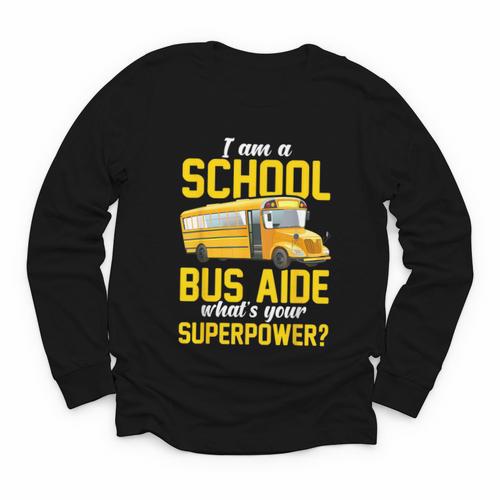 School Bus Aide Back To School Transport Bus Aide Youth Long Sleeve Tee - Savourry