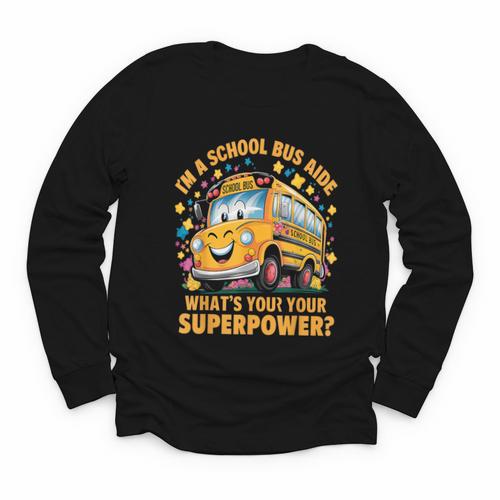 I Am A School Bus Aide Back To School Youth Long Sleeve Tee - Savourry