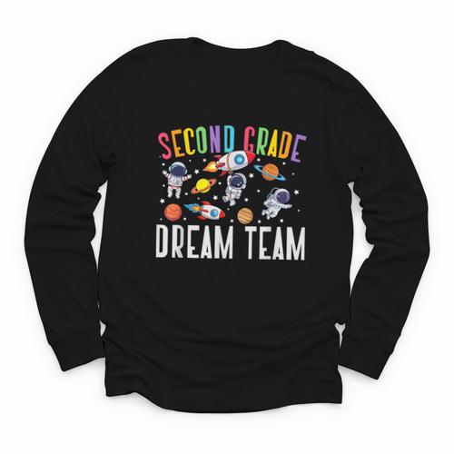 Second Grade Dream Team Astronaut 2nd Grade Back To School Youth Long Sleeve Tee - Savourry