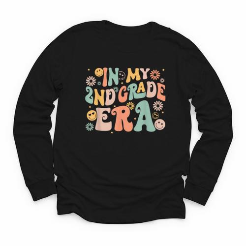 In My Second Grade Era Retro 2nd Grade Back To School Youth Long Sleeve Tee - Savourry