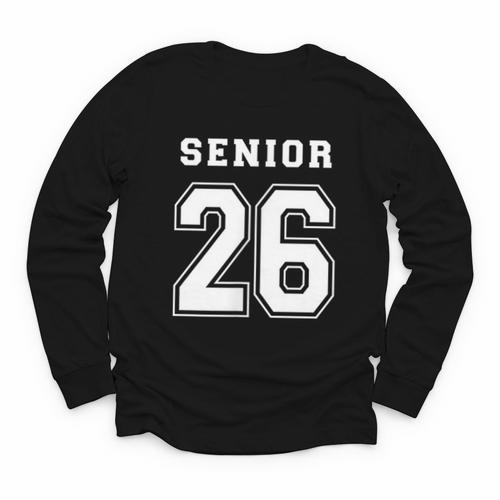 Senior 26 Class Of 2026 Front Back Grad Back To School Youth Long Sleeve Tee - Savourry