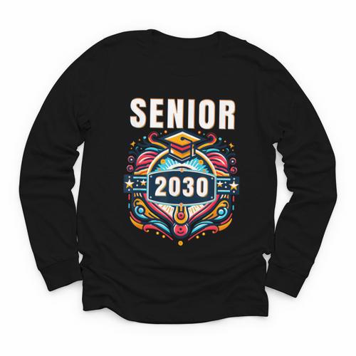 Senior 30 Class Of 2030 Back To School Graduation 2030 Youth Long Sleeve Tee - Savourry