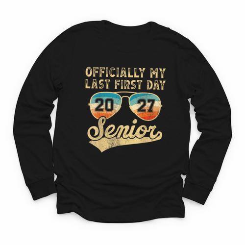 Senior Class Of 2027 Back To School Last First Day Of School Youth Long Sleeve Tee - Savourry