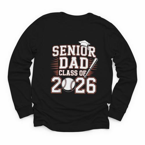 Senior Dad Class Of 2026 Graduate Baseball 2026 Graduation Youth Long Sleeve Tee - Sportilla