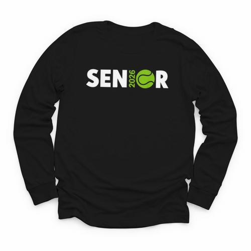 Senior Tennis 2026 Class Of 2026 Graduate Back To School Fun Youth Long Sleeve Tee - Savourry