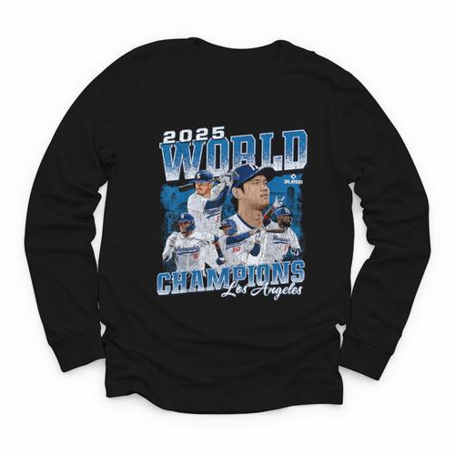 Shohei Ohtani 2025 Los Angeles Baseball Champions MLBPA Youth Long Sleeve Tee - Sportilla