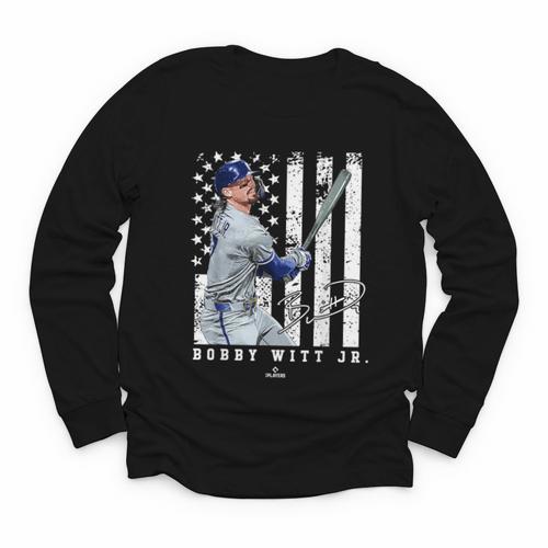 Show Your Pride Bobby WITT Jr Kansas City Baseball MLBPA Youth Long Sleeve Tee - Sportilla