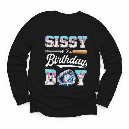 Sissy Of The Birthday Boy Baseball Ice Cream Drip Matching Youth Long Sleeve Tee - Sportilla