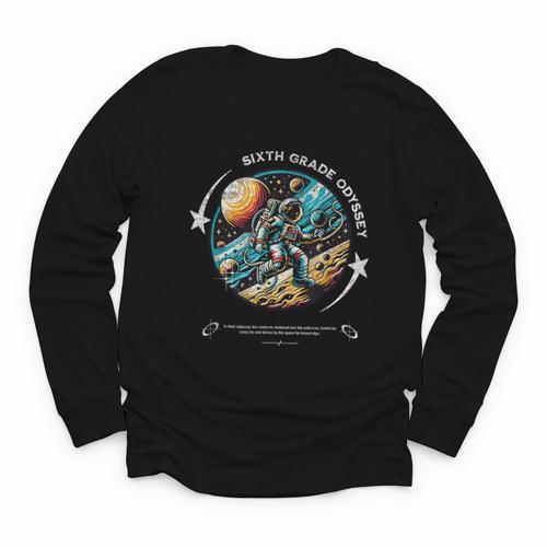 Sixth Grade Back To School Space Rocket Astronaut Youth Long Sleeve Tee - Savourry