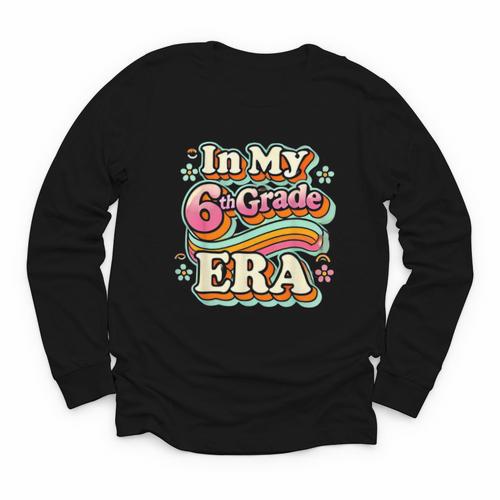 In My Sixth Grade Era Retro 6th Grade Back To School Youth Long Sleeve Tee - Savourry