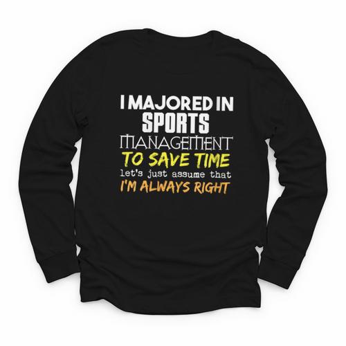 Sports Management Major For Back To School Youth Long Sleeve Tee - Savourry