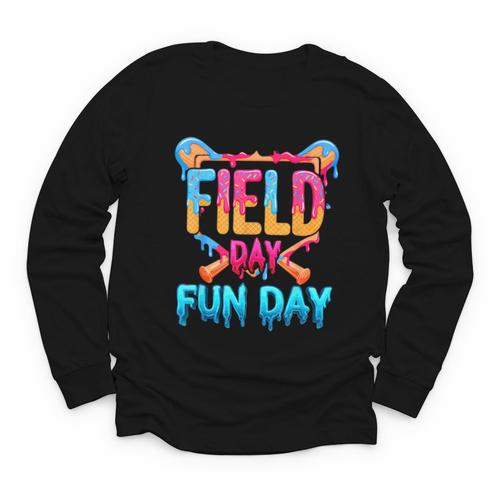 Teacher Kids Field Day 2026 Baseball Field Day Fun Day Youth Long Sleeve Tee - Sportilla