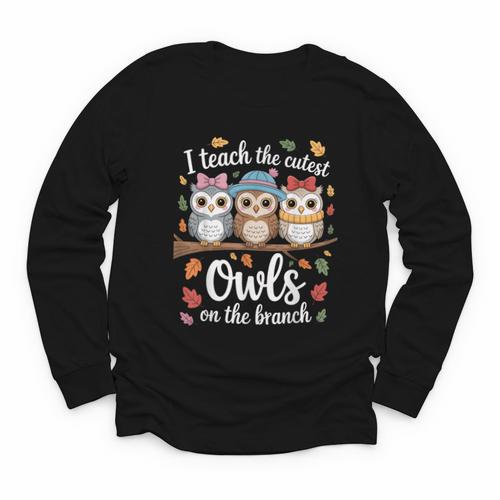 Teaching Owls On The Branch Back To School Youth Long Sleeve Tee - Savourry