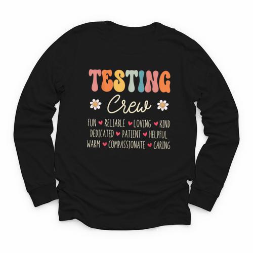 Testing Crew Appreciation Week Back To School Youth Long Sleeve Tee - Savourry