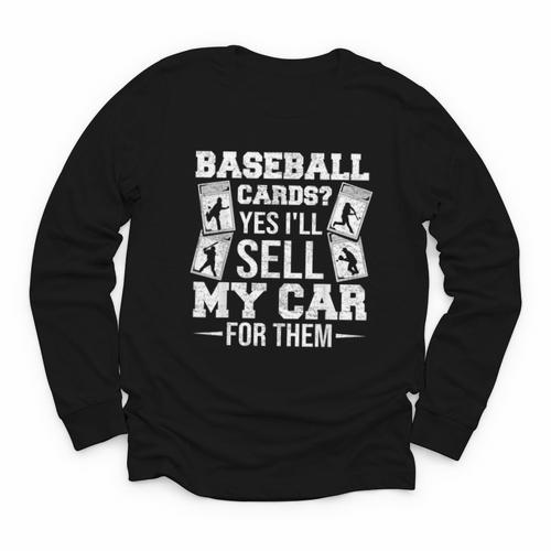 Trading Card Collector Cardboard Baseball Card Collector Youth Long Sleeve Tee - Sportilla