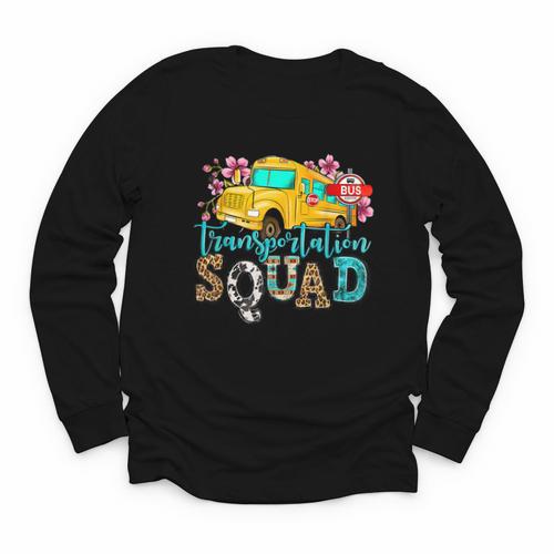 Transportation Squad Bus Driver School Bus Back To School Youth Long Sleeve Tee - Savourry