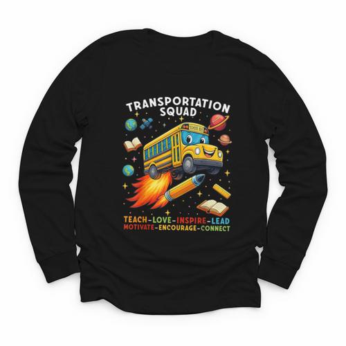 Transportation Squad School Bus Driver Back To School Youth Long Sleeve Tee - Savourry