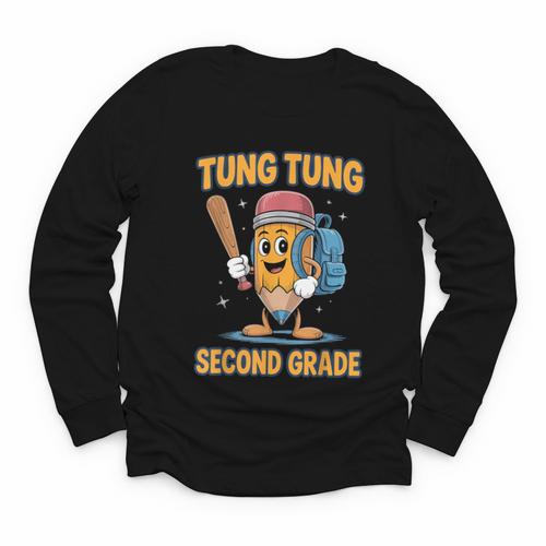Tung Tung Sahur 2nd Grade Italian Brainrot Back To School Youth Long Sleeve Tee - Savourry