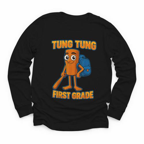 Tung Tung Sahur First Grade Italian Brainrot Back To School Youth Long Sleeve Tee - Savourry