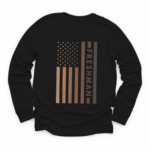 USA Flag Freshman 9th Ninth Grade Back To School Juneteenth Youth Long Sleeve Tee - Savourry