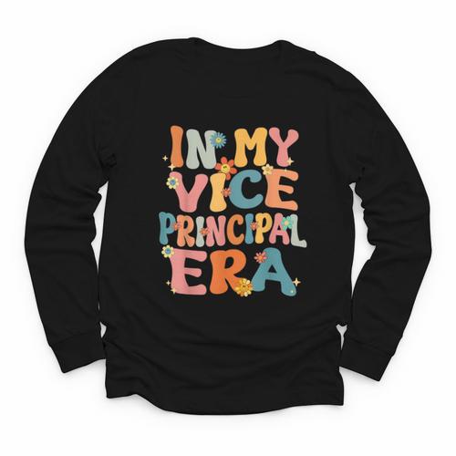 In My Vice Principal Era Groovy Back To School VicePrincipal Youth Long Sleeve Tee - Savourry