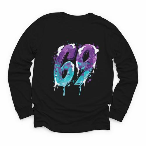 Vintage Baseball 69 Number Youth Long Sleeve Tee - Sportilla