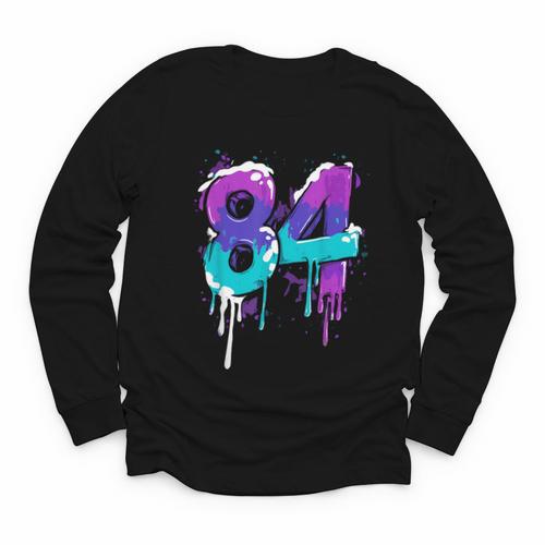 Vintage Baseball 84 Number Youth Long Sleeve Tee - Sportilla