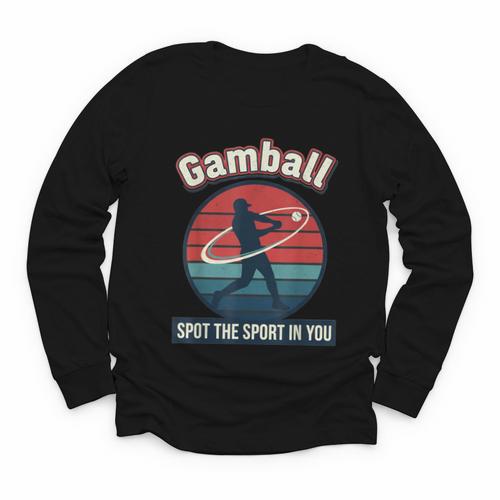 Vintage Baseball Batter Retro Sports Circle Graphic Youth Long Sleeve Tee - Sportilla