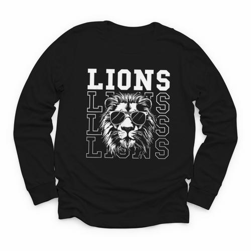 Vintage Lions School Spirit Fan Team Back To School Youth Long Sleeve Tee - Savourry