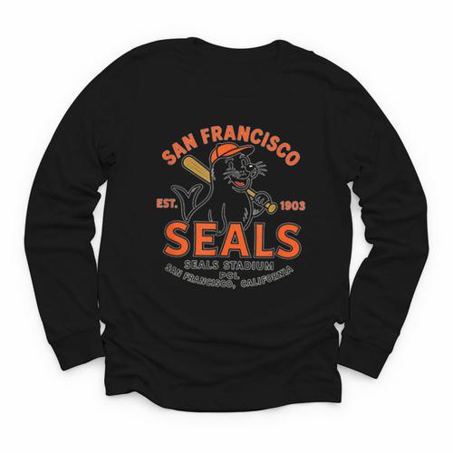 Vintage San Francisco Seals California Baseball Logo Youth Long Sleeve Tee - Sportilla