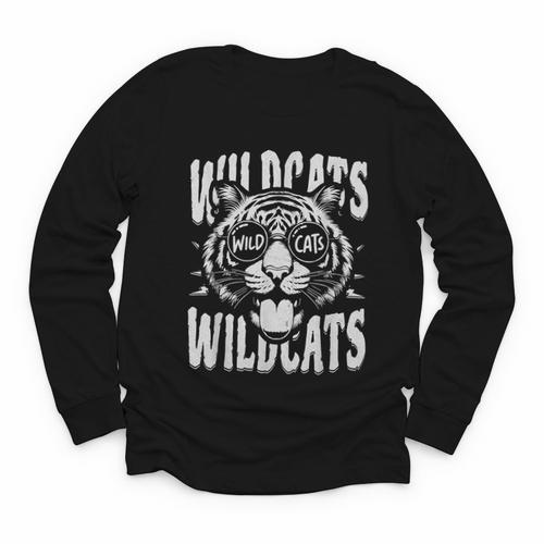 Wildcats School Sports Fan Team Spirit Back To School Youth Long Sleeve Tee - Savourry