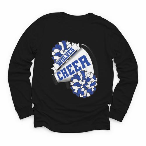 Wolves Cheer Back To School Cheerleading Spirit B Youth Long Sleeve Tee - Savourry