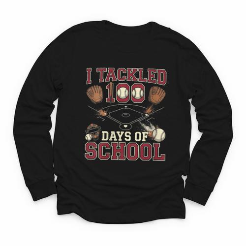 Women's 100 Days Of School Boys Kids Baseball Youth Long Sleeve Tee - Sportilla