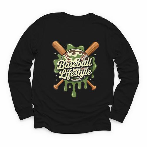Women's Baseball Life Style 101 Apparel Youth Drip Baseball Boys Kid Youth Long Sleeve Tee - Sportilla