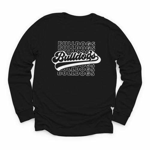 Women's Bulldogs High School Spirit Fan Team Bulldog Back To School Youth Long Sleeve Tee - Savourry