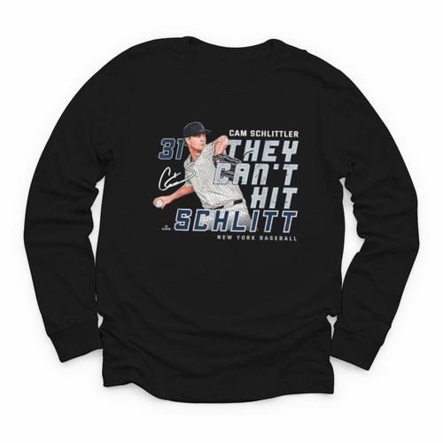They Can't Hit Schlitt Cam Schlittler New York Baseball MLBP Youth Long Sleeve Tee - Sportilla
