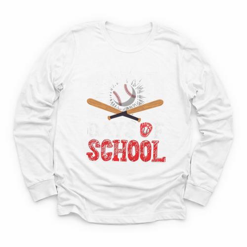100 Days Of School Baseball 100 Days Smarter Boys Student Youth Long Sleeve Tee - Sportilla
