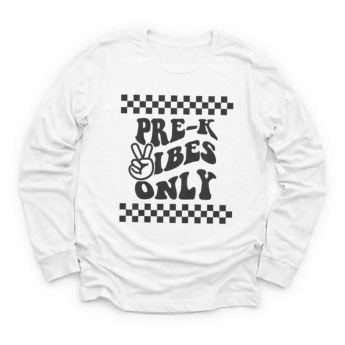 1st Day Of Prek Vibes Only Girls Back To School Pre K Boys Youth Long Sleeve Tee - Savourry