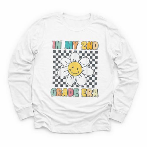 In My 2nd Grade Era Retro Groovy Second Grade Back To School Youth Long Sleeve Tee - Savourry